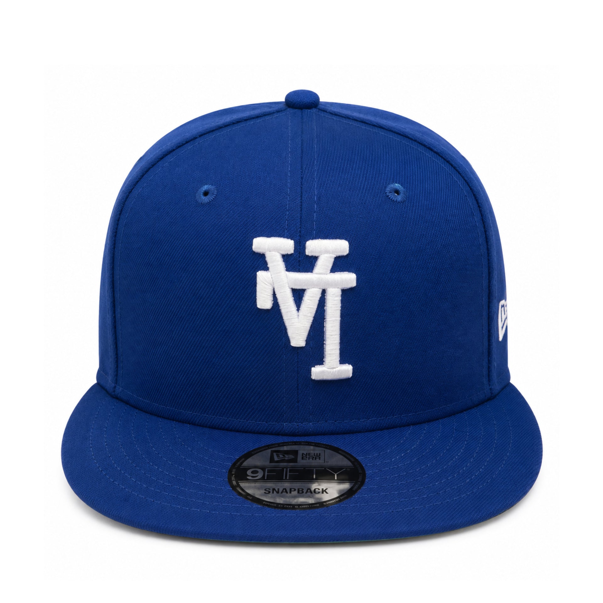 New Era Los Angeles Dodgers Upside Down Royal Blue 9FIFTY Snapback Hat front view