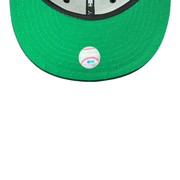 New Era Los Angeles Dodgers Upside Down Royal Blue 9FIFTY Snapback Hat green under visor view