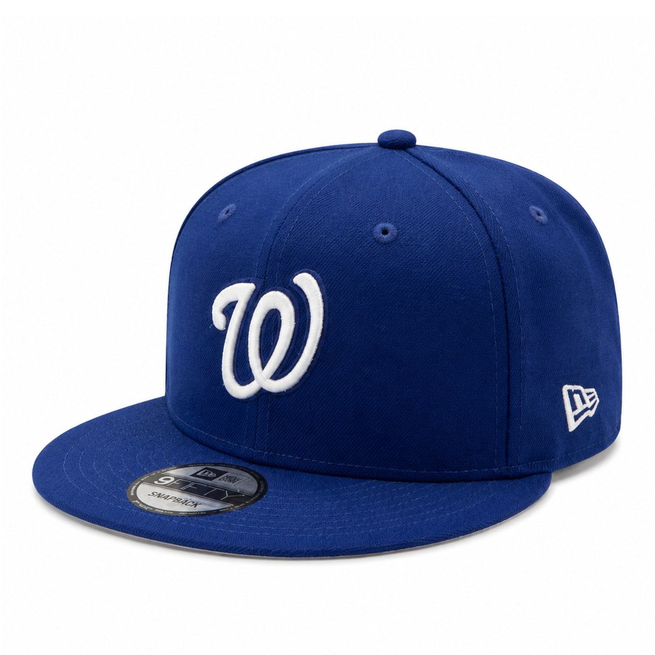 New Era Washington Nationals Royal Blue 9FIFTY Snapback Hat front angle view