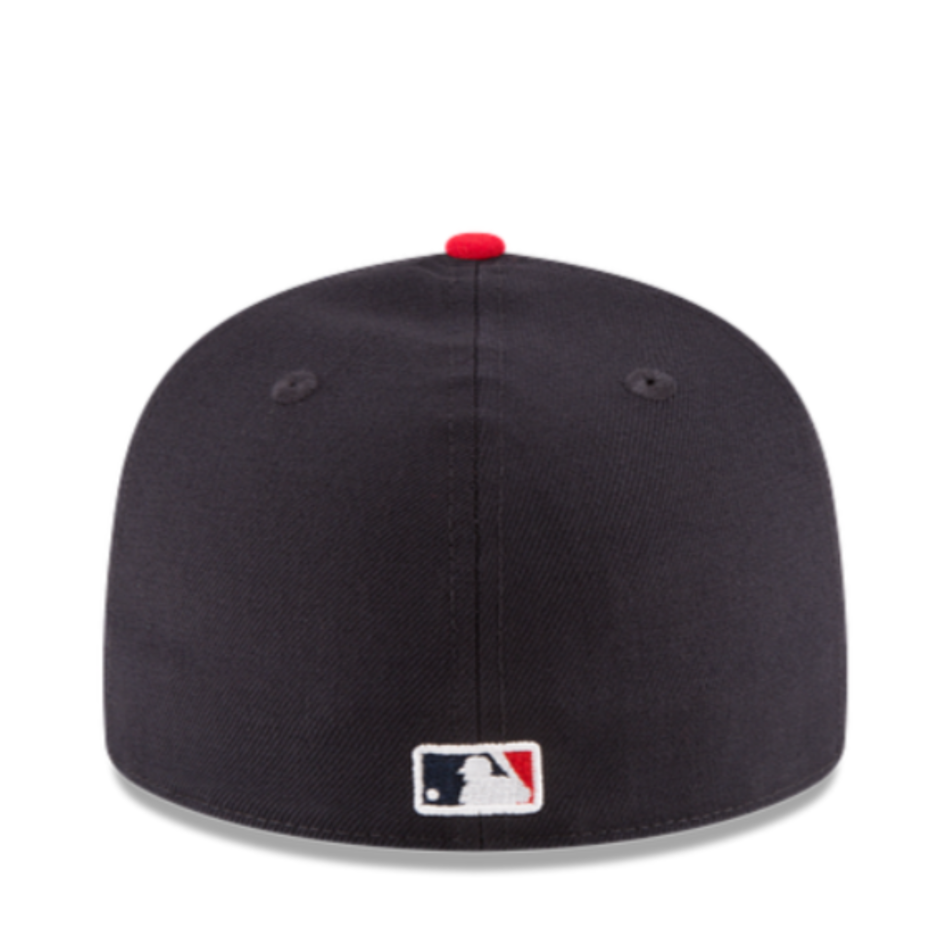 Back View of New Era MLB Atlanta Braves Navy Red 2 Tone World Series 1995 Side Patch 59Fifty Fitted Hat