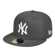 New Era New York Yankees Dark Gray White 59FIFTY Fitted Hat Front View