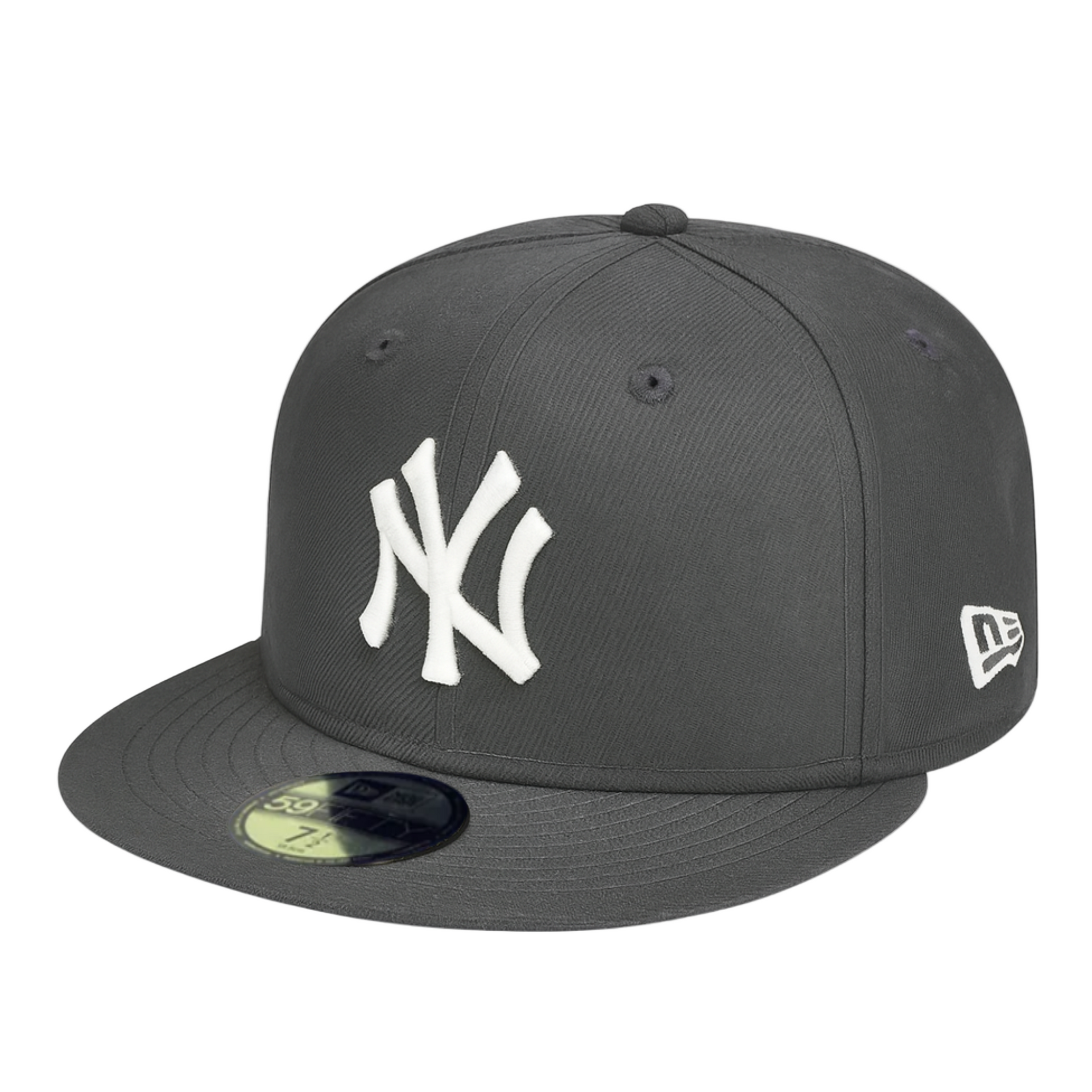 New Era New York Yankees Dark Gray White 59FIFTY Fitted Hat Front View