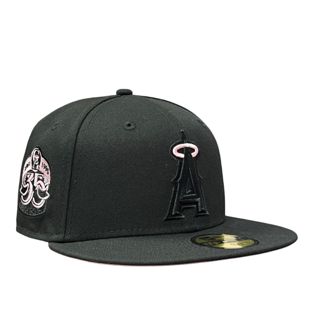 New Era Los Angeles Anaheim Angels Black Pink Halo 59FIFTY Fitted Hat