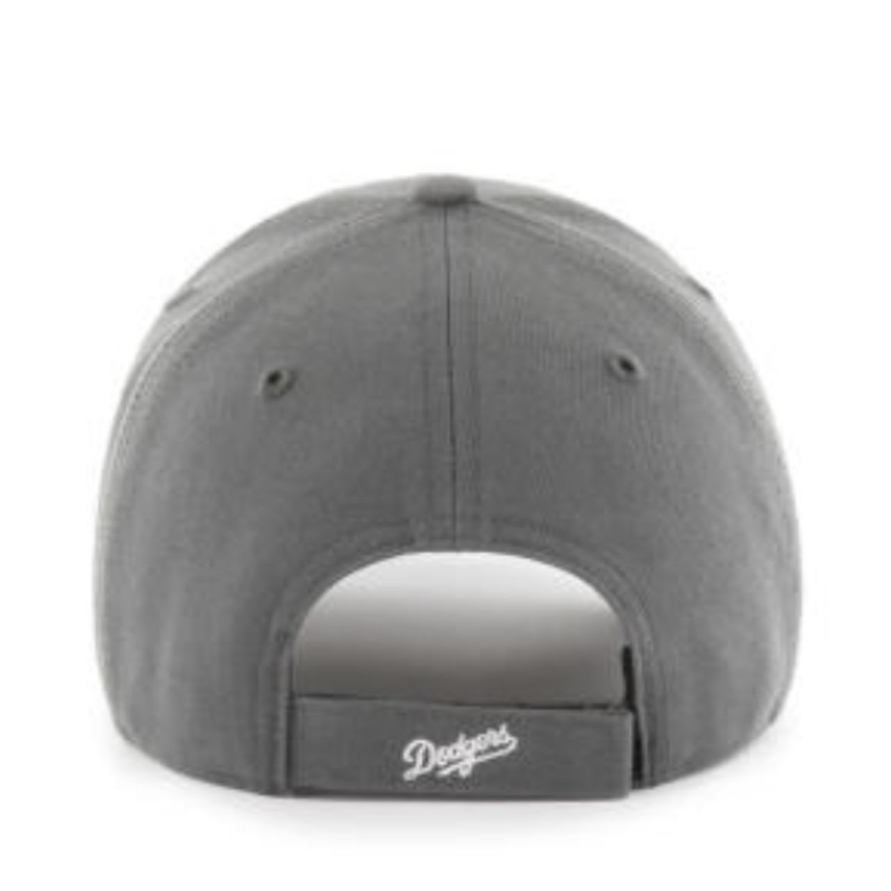 Back of 47 Brand Los Angeles Dodgers Charcoal MVP Adjustable Velcro Hat