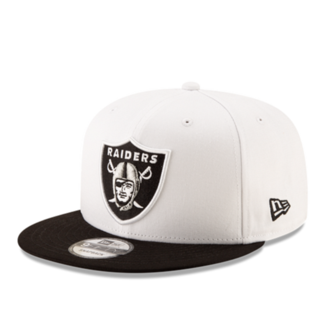 Las Vegas Raiders White Black 9FIFTY Snapback Hat