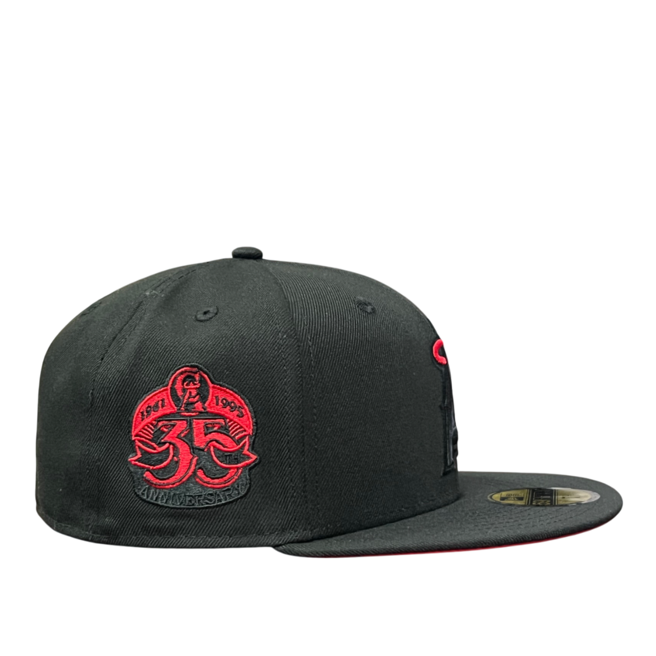 Side of Los Angeles Anaheim Angels Black Red Halo 59FIFTY Fitted Hat