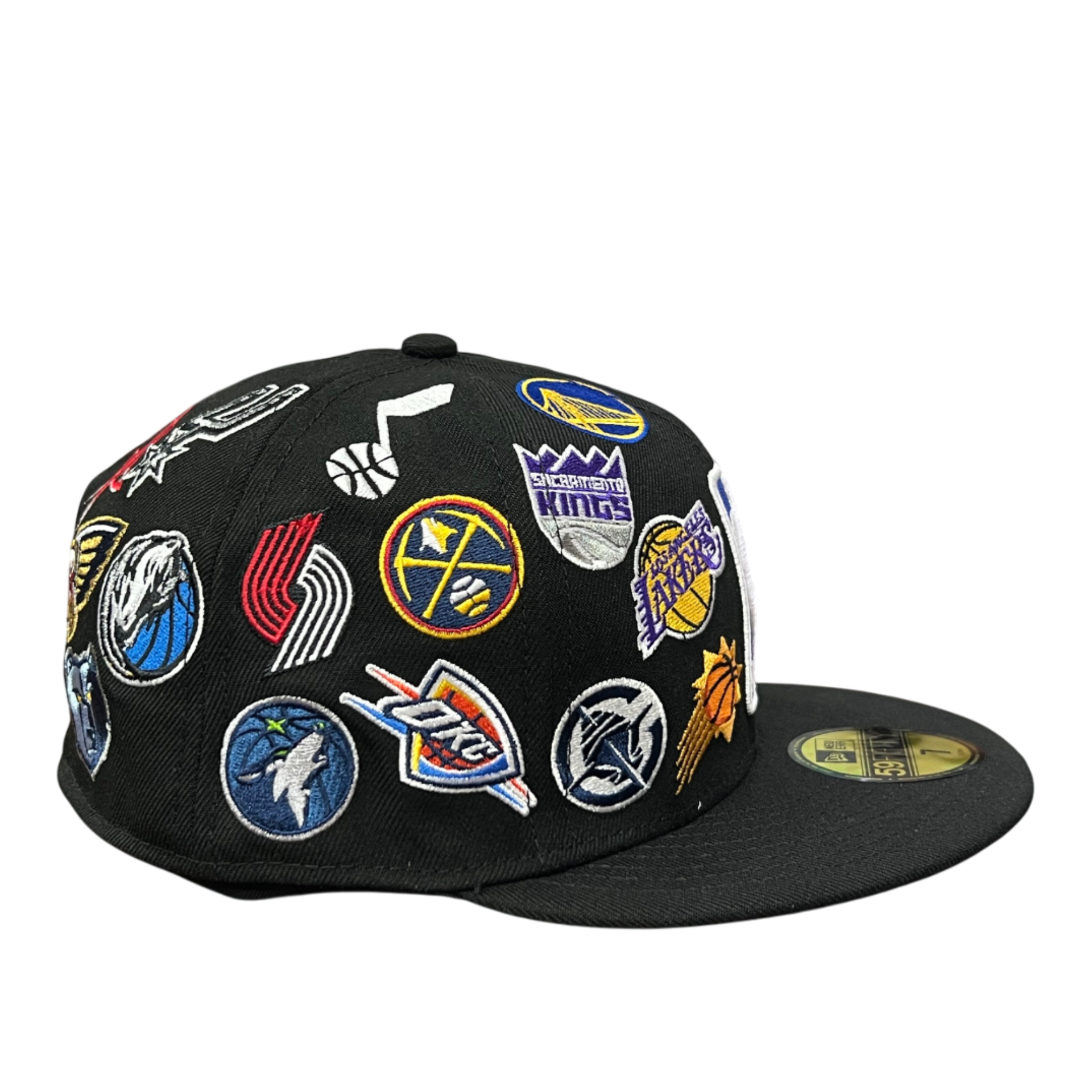 right side of NBA ASG ALL OVER TEAMS PATCHES 59FIFTY New Era Fitted Hat