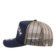 Side View of New Era New York Yankees Vintage Arched Foam Front 9FIFTY A-Frame Adjustable Trucker Hat
