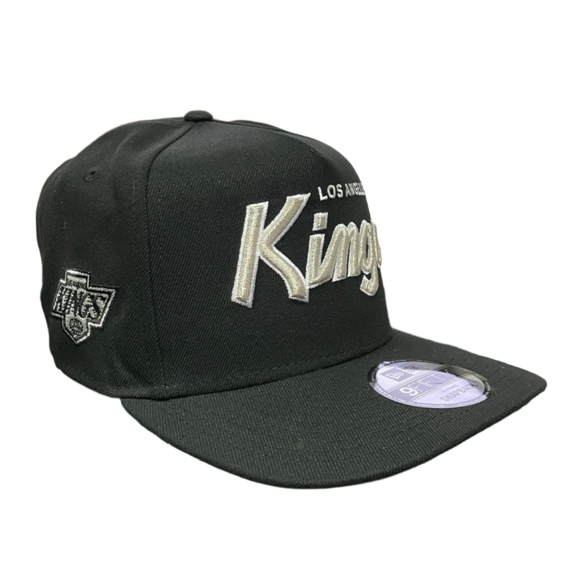 New Era Los Angeles Kings A-Frame Curved Black Snapback Hat Side