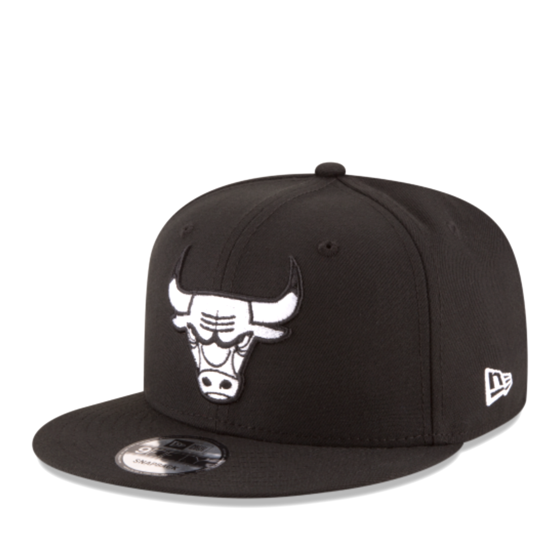 New Era 9FIFTY NBA Chicago Bulls Black and White Men's Snapback Hat