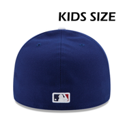 back of YOUTH Los Angeles Dodgers Authentic Blue 59FIFTY Fitted Hat