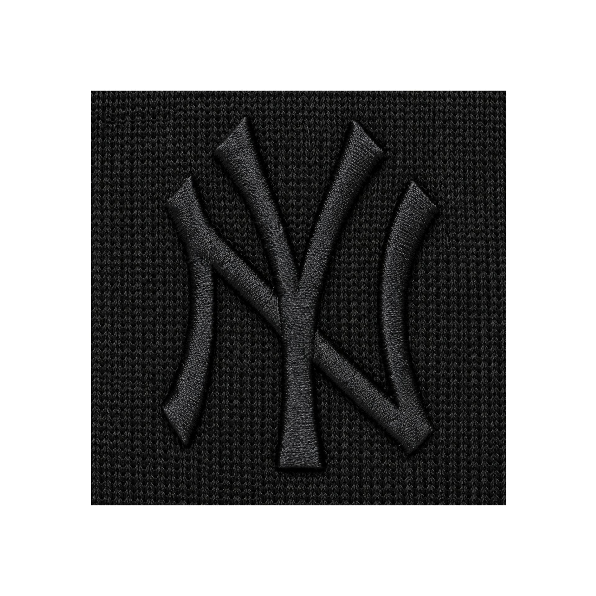 New Era New York Yankees Men's Cuff Knit Beanie Black on Black logo view