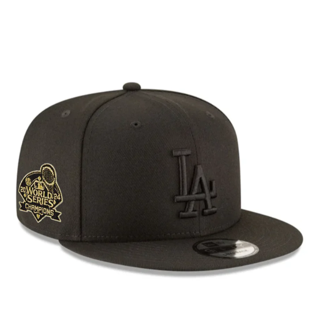 Los Angeles Dodgers 2024 Champions Black on Black 9FIFTY Snapback Hat