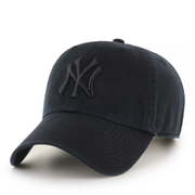 47' Brand New York Yankees NY Clean Up Black on Black Adjustable Strap Hat