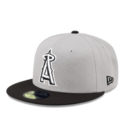 New Era Los Angeles Anaheim Angels Light Gray Black EXCLUSIVE 59FIFTY Fitted Hat