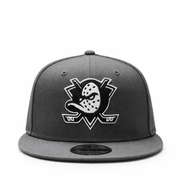 Front View of New Era Anaheim Ducks Dark Graphite 9FIFTY Snapback Hat