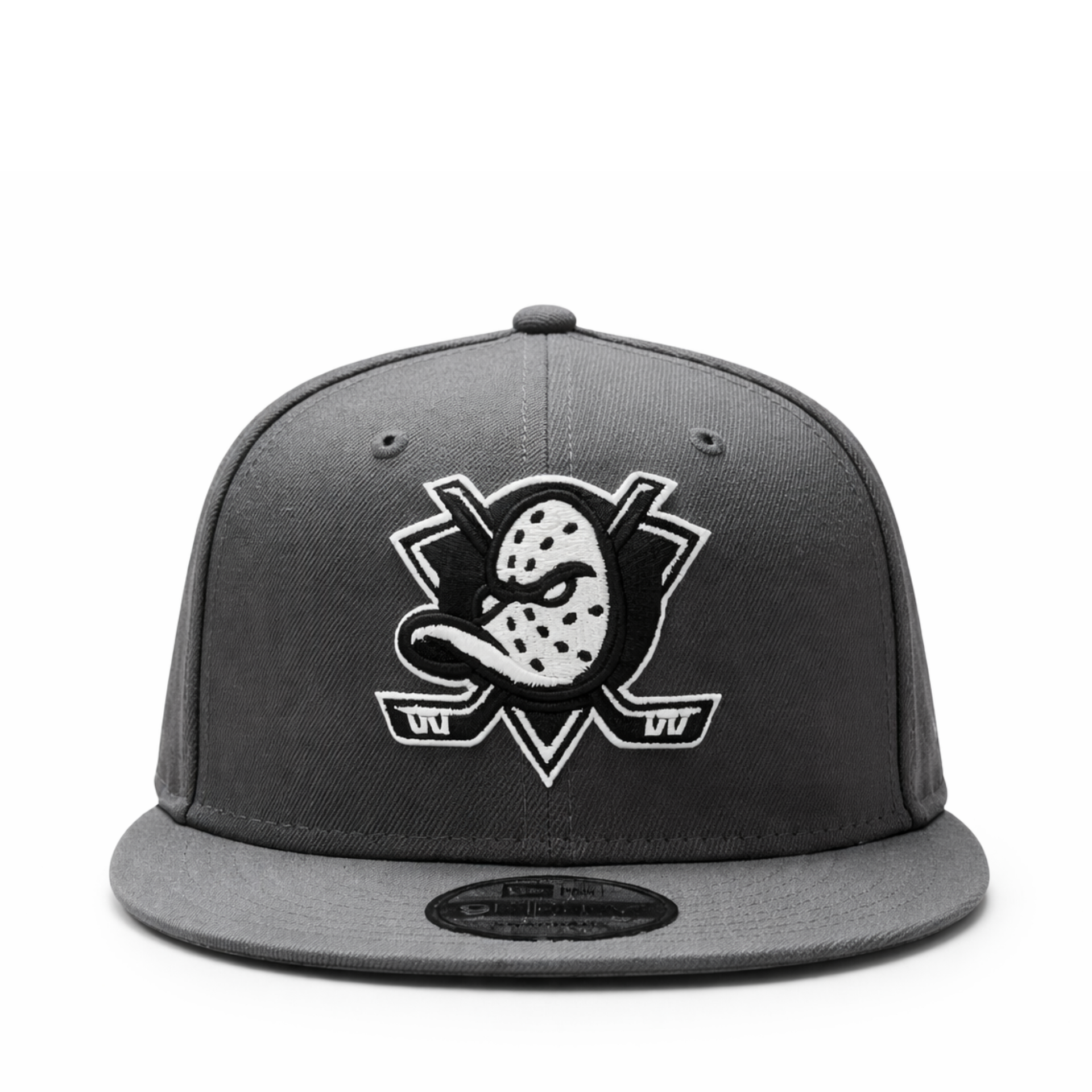 Front View of New Era Anaheim Ducks Dark Graphite 9FIFTY Snapback Hat