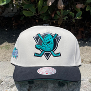 off white anaheim ducks pro pinch fit mitchell and ness snapback