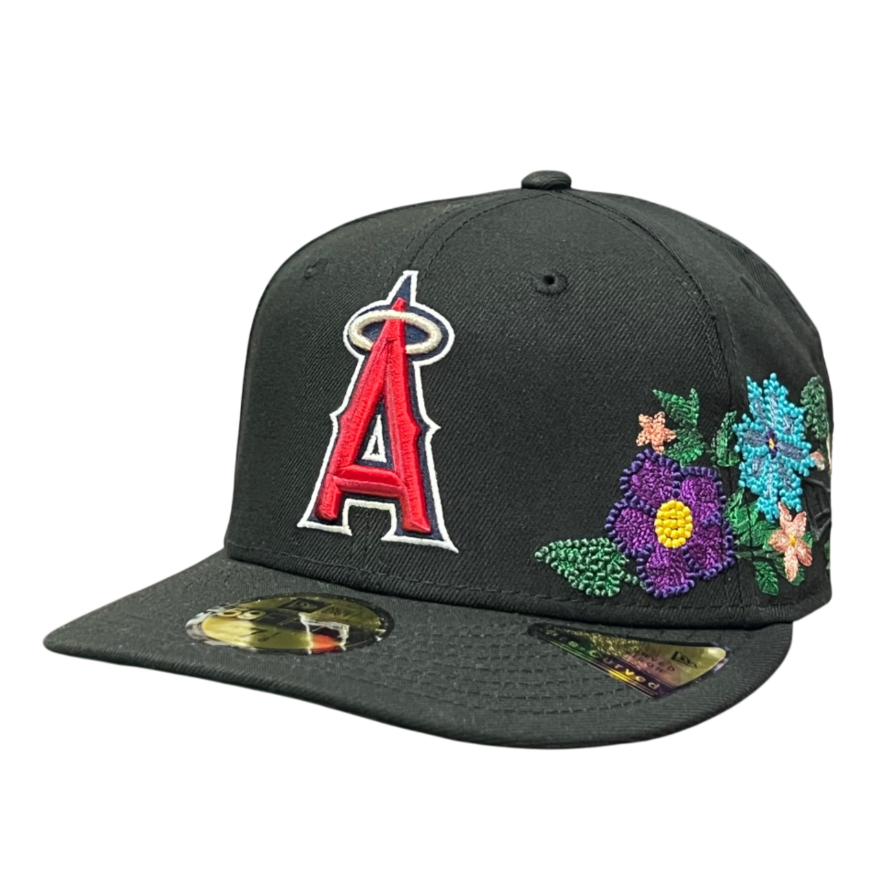 Los Angeles Anaheim Angels Tonal Florals Black 59FIFTY Fitted Hat