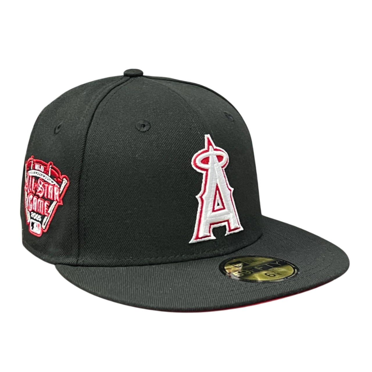 Los Angeles Anaheim Angels Black Red 59FIFTY Fitted Hat