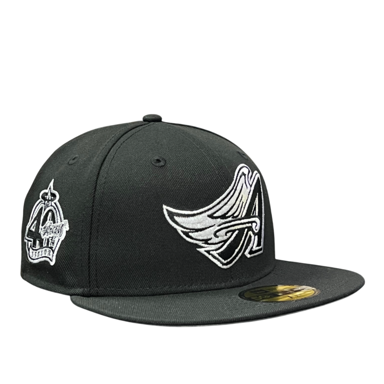 Los Angeles Anaheim Angels Cooperstown 40th Black White 59FIFTY Fitted Hat