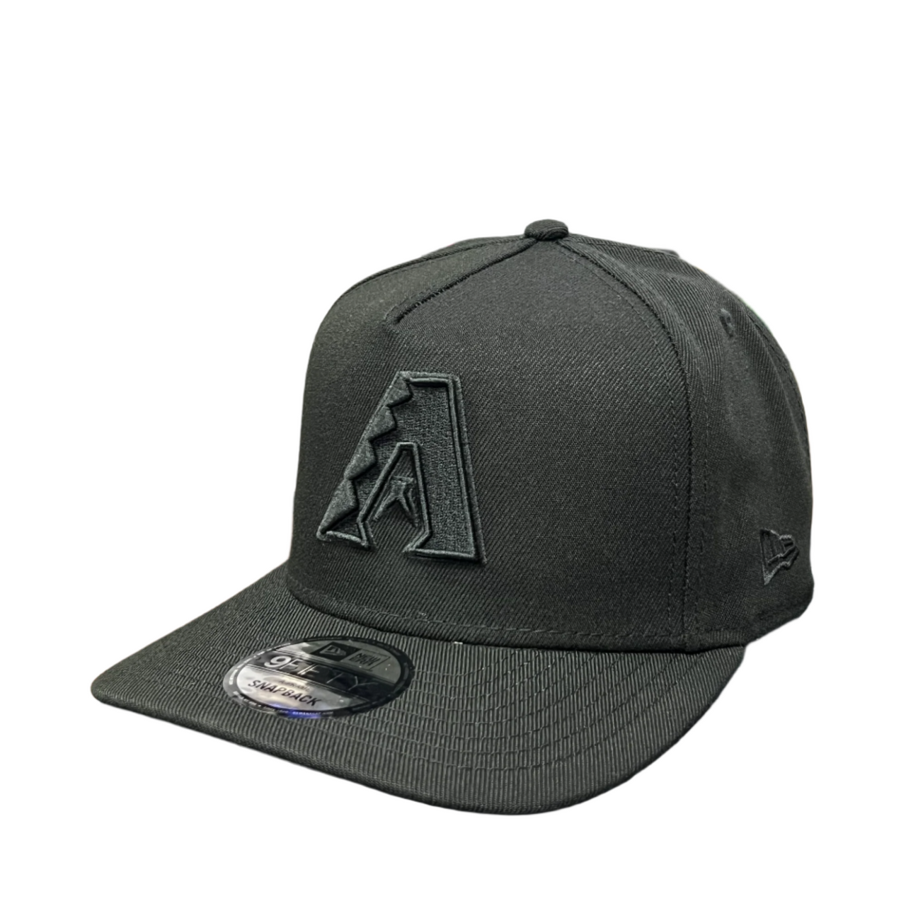 New Era Arizona Diamondbacks Black on Black 9FIFTY A-Frame Curved Snapback Hat