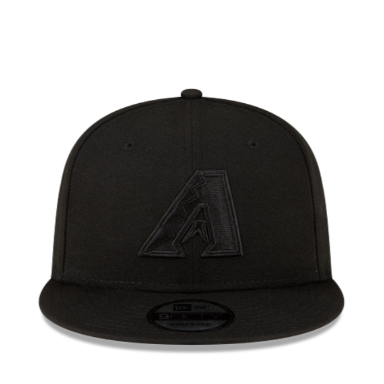 New Era Arizona Diamondbacks Black on Black 9FIFTY Snapback Hat front view