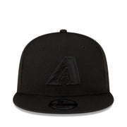New Era Arizona Diamondbacks Black on Black 9FIFTY Snapback Hat front view