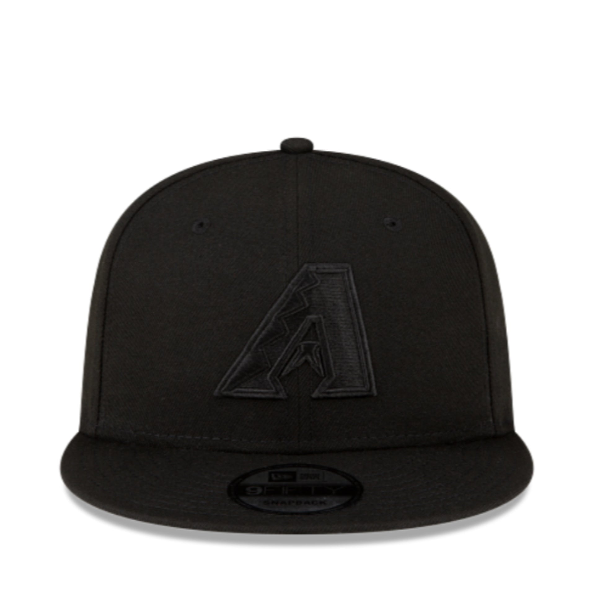 New Era Arizona Diamondbacks Black on Black 9FIFTY Snapback Hat front view