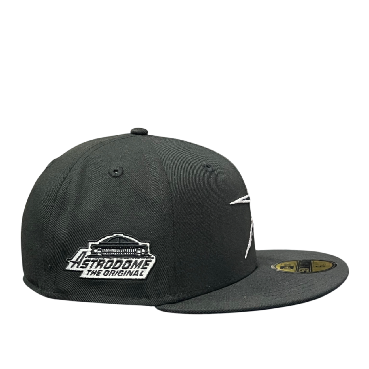 side of Houston Astros Cooperstown Astrodome Black 59FIFTY Fitted Hat