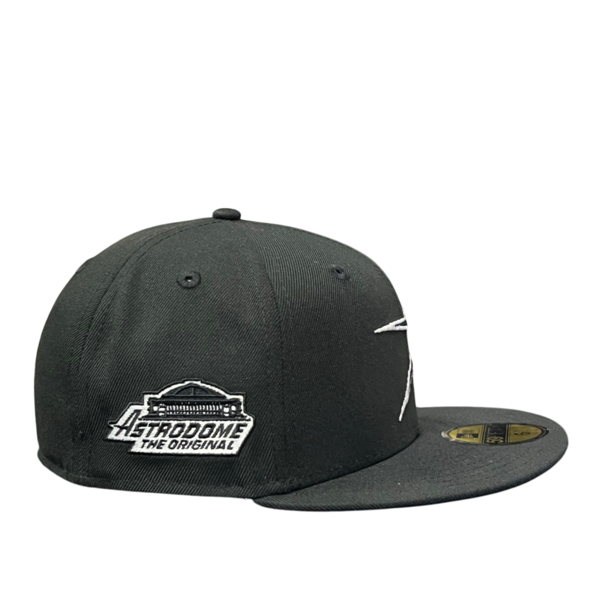 side of Houston Astros Cooperstown Astrodome Black 59FIFTY Fitted Hat