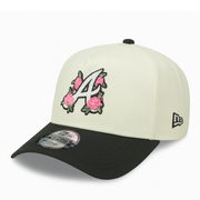 New Era Atlanta Braves Roses Chrome Black Pink A-Frame 9FORTY Snapback Hat