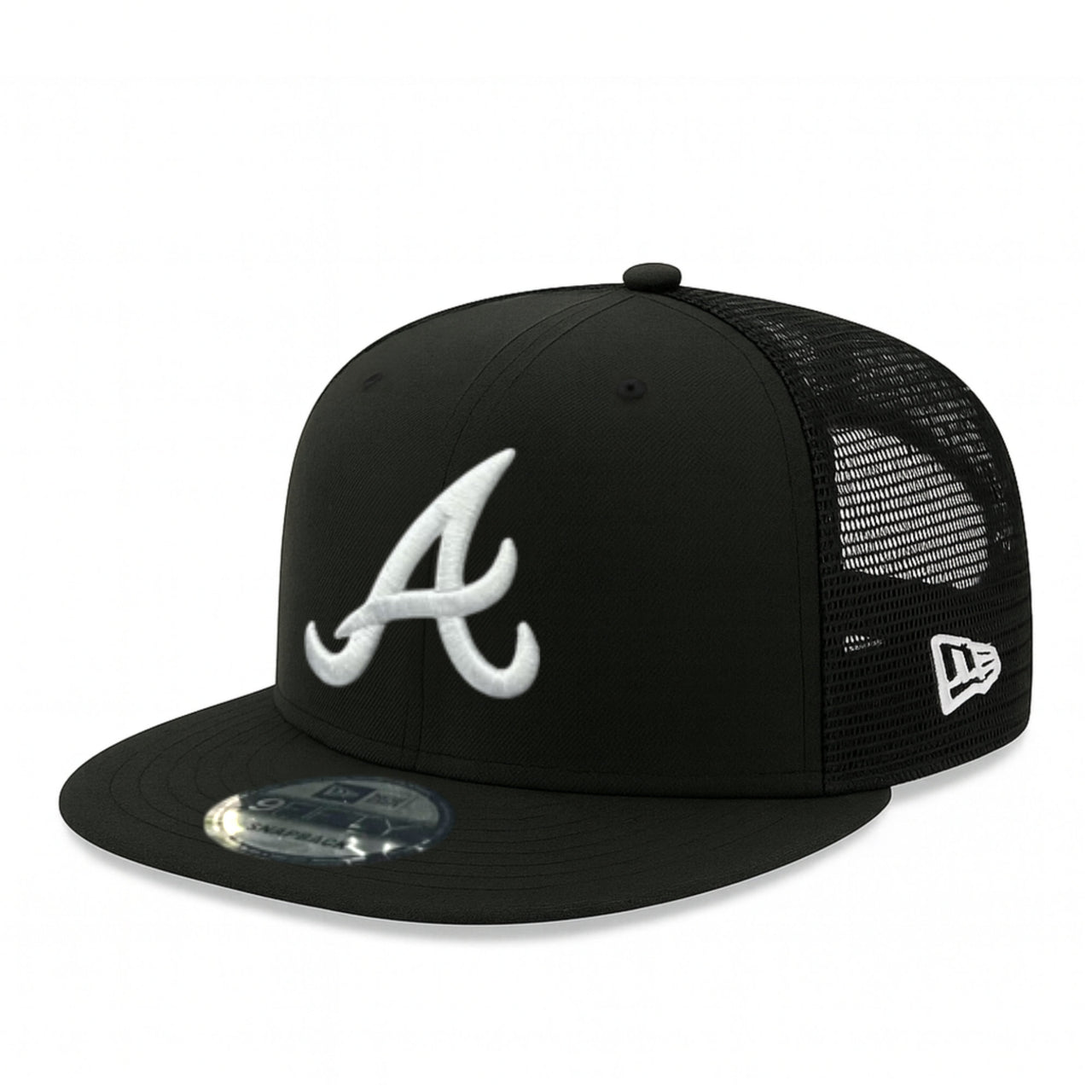 New Era Atlanta Braves Black Trucker 9FIFTY Snapback Hat