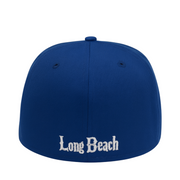back of New Era NCAA Long Beach State Athletics Blue 59FIFTY Fitted Hat