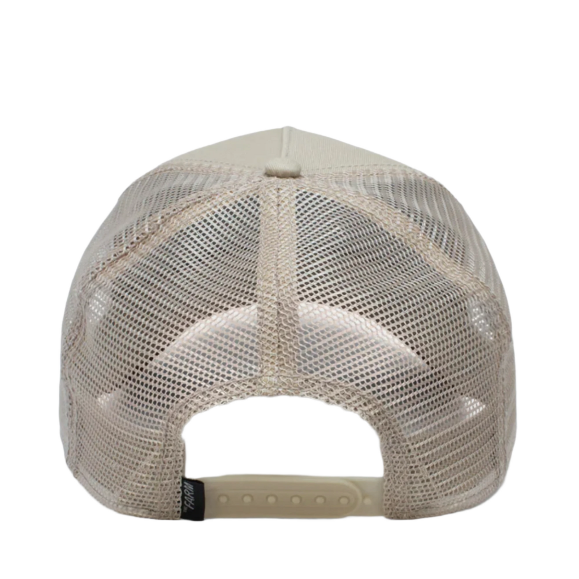 back of Goorin Bros The Stallion Khaki Trucker Snapback Hat