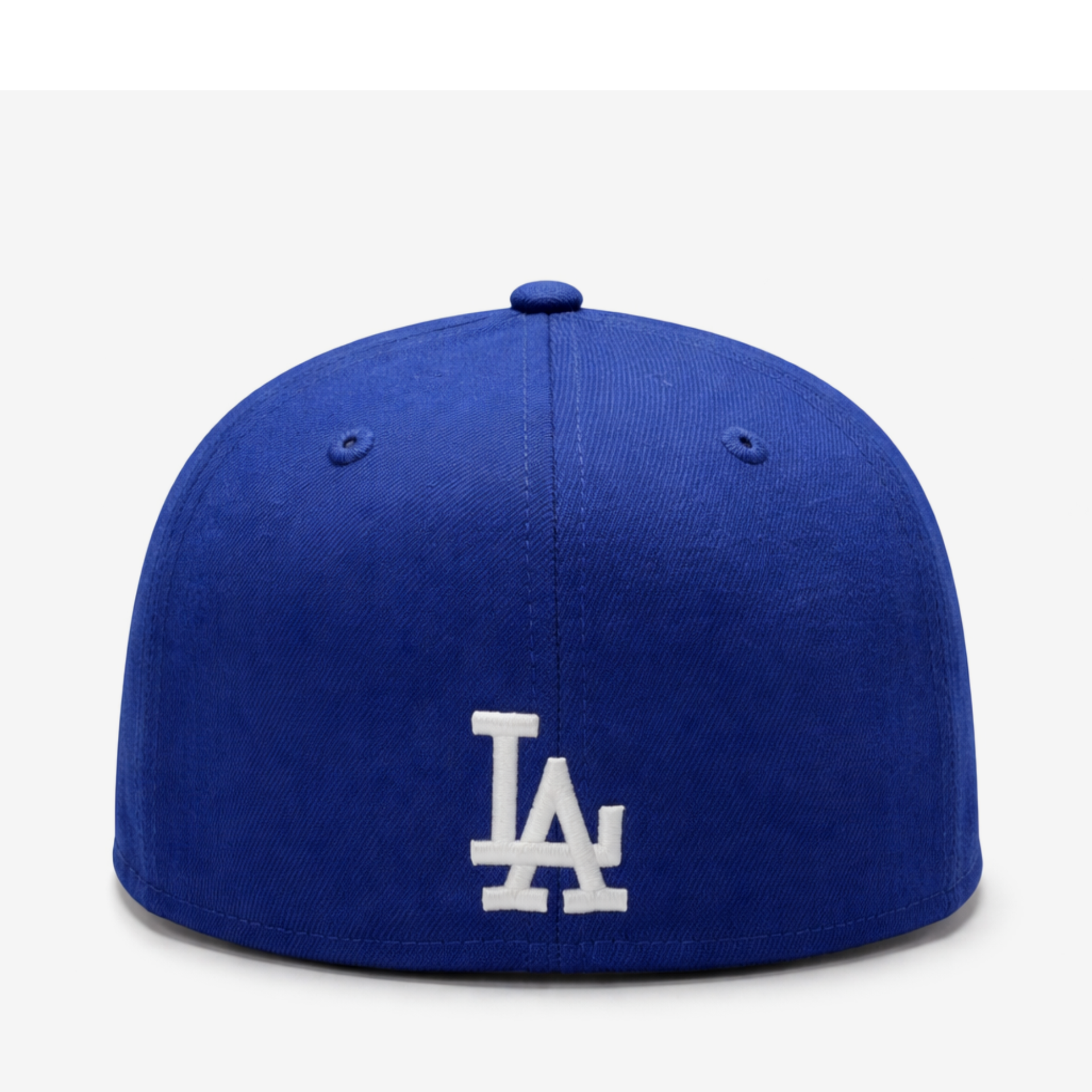 back view of New Era Los Angeles Dodgers MLB Logo Dark Royal Blue 59FIFTY Fitted Hat
