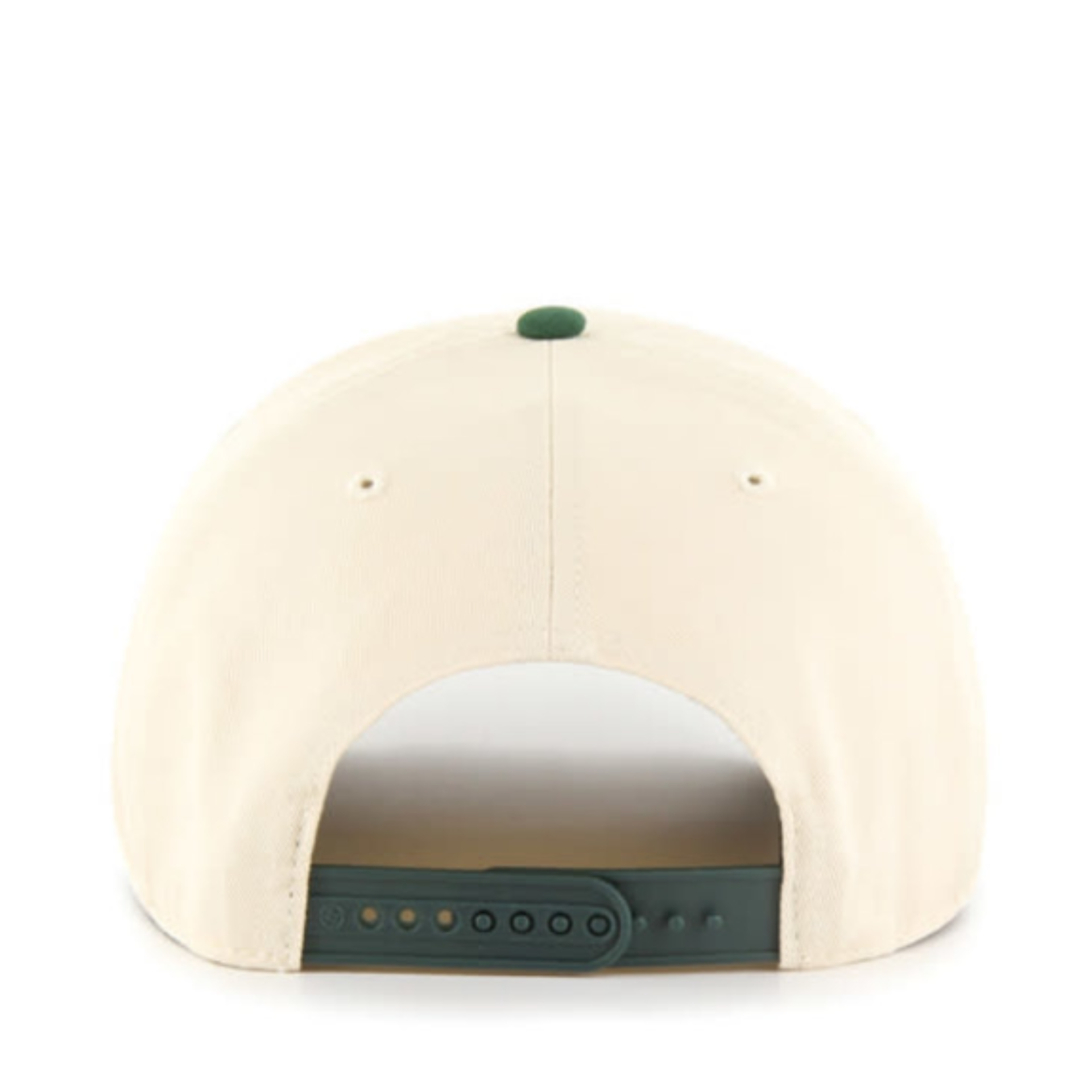 Back of 47 Brand Los Angeles Dodgers Natural Green Hitch Snapback
