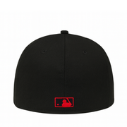 back of New Era Los Angeles Anaheim Angels Black Red Halo ASG 59FIFTY Fitted Hat