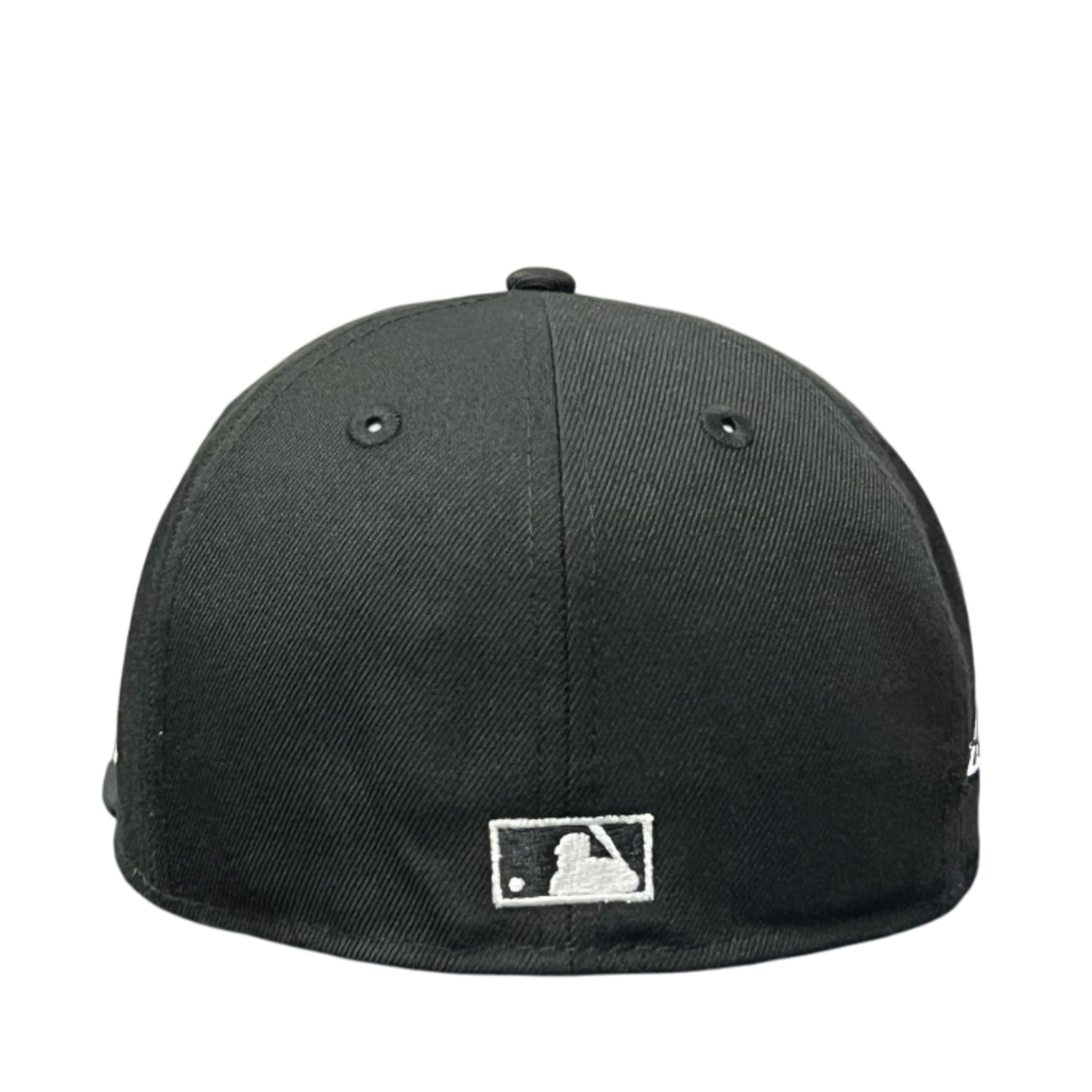 back of Milwaukee Brewers Black White 59FIFTY Fitted Hat