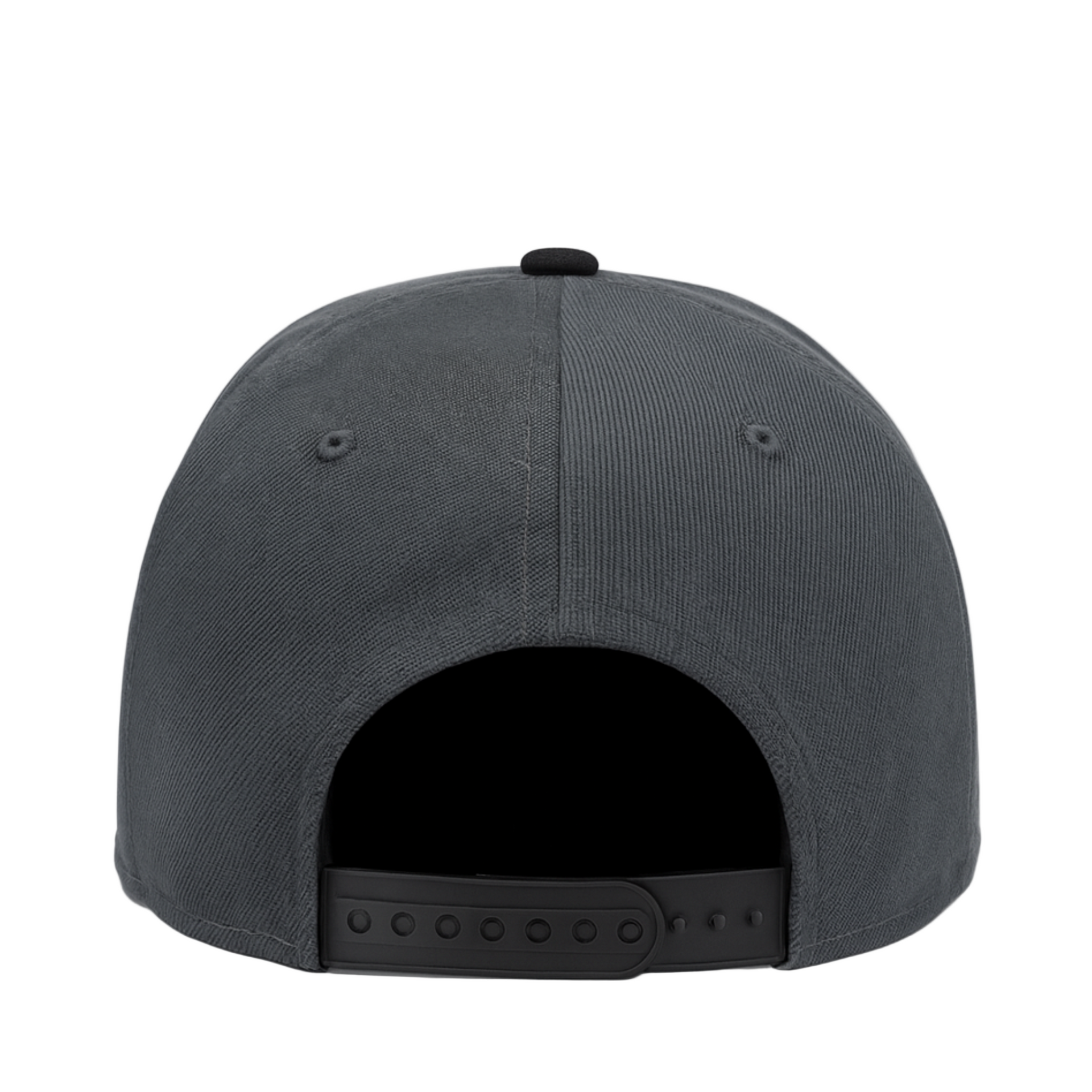 back of New Era Los Angeles Anaheim Angels Graphite Black 9FIFTY Snapback Hat