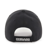 Back of 47 Brand Chicago White Sox Black White MVP Adjustable Velcro Hat