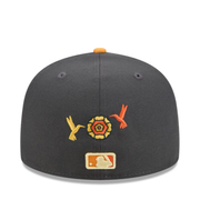 Back of New Era Los Angeles Dodgers Day of the Dead Graphite 59FIFTY Fitted