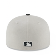 back of New Era Los Angeles Anaheim Angels Light Gray Black EXCLUSIVE 59FIFTY Fitted Hat