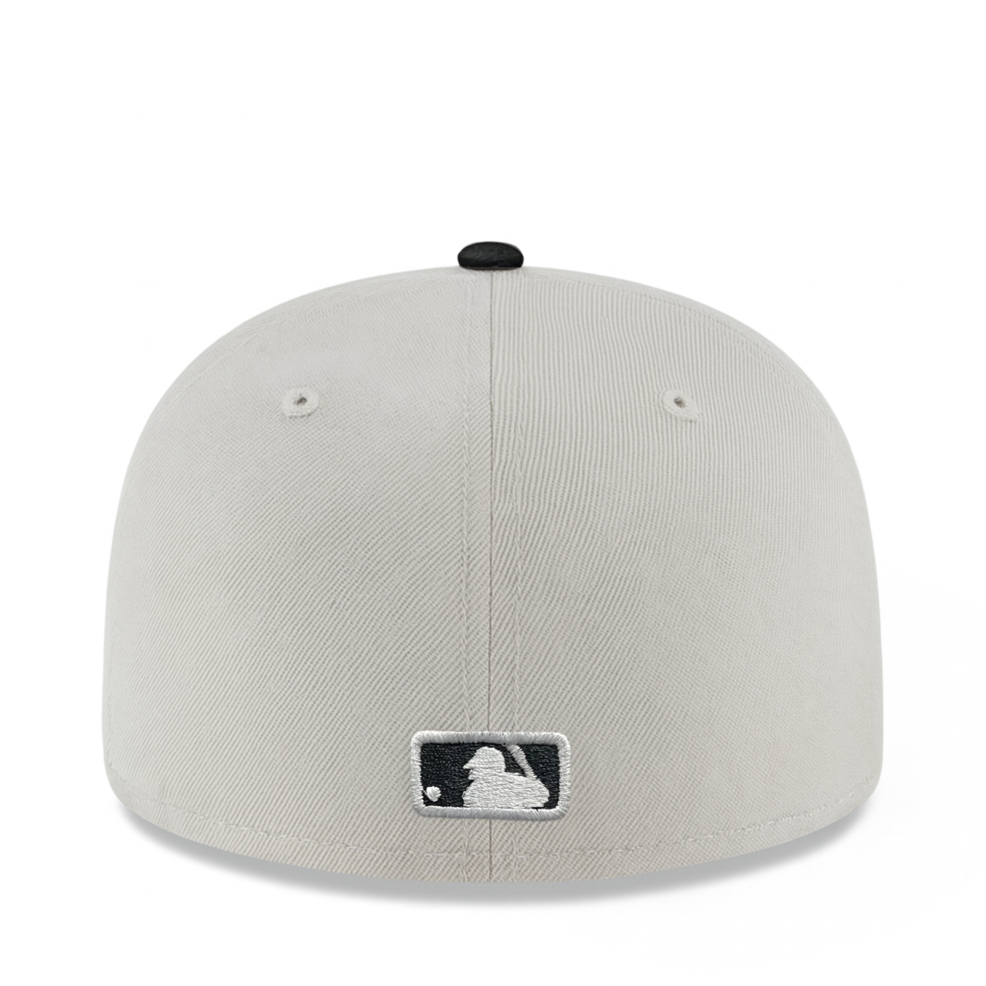 back of New Era Los Angeles Anaheim Angels Light Gray Black EXCLUSIVE 59FIFTY Fitted Hat