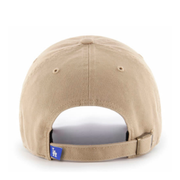 Back of 47 Brand Los Angeles Dodgers Khaki Clean Up Adjustable Strap Hat