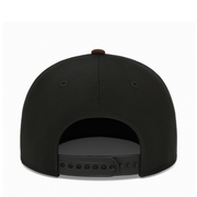 back of New Era Los Angeles Dodgers 2024 World Series Champ City Connect Black Walnut 9FORTY A-Frame Snapback Hat