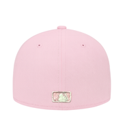 back of New Era Los Angeles Anaheim Angels Pink EXCLUSIVE 59FIFTY Fitted Hat