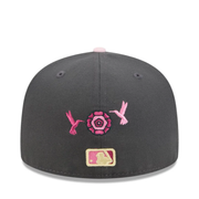 Back of New Era Los Angeles Angels Day of the Dead Graphite 59FIFTY Fitted Hat