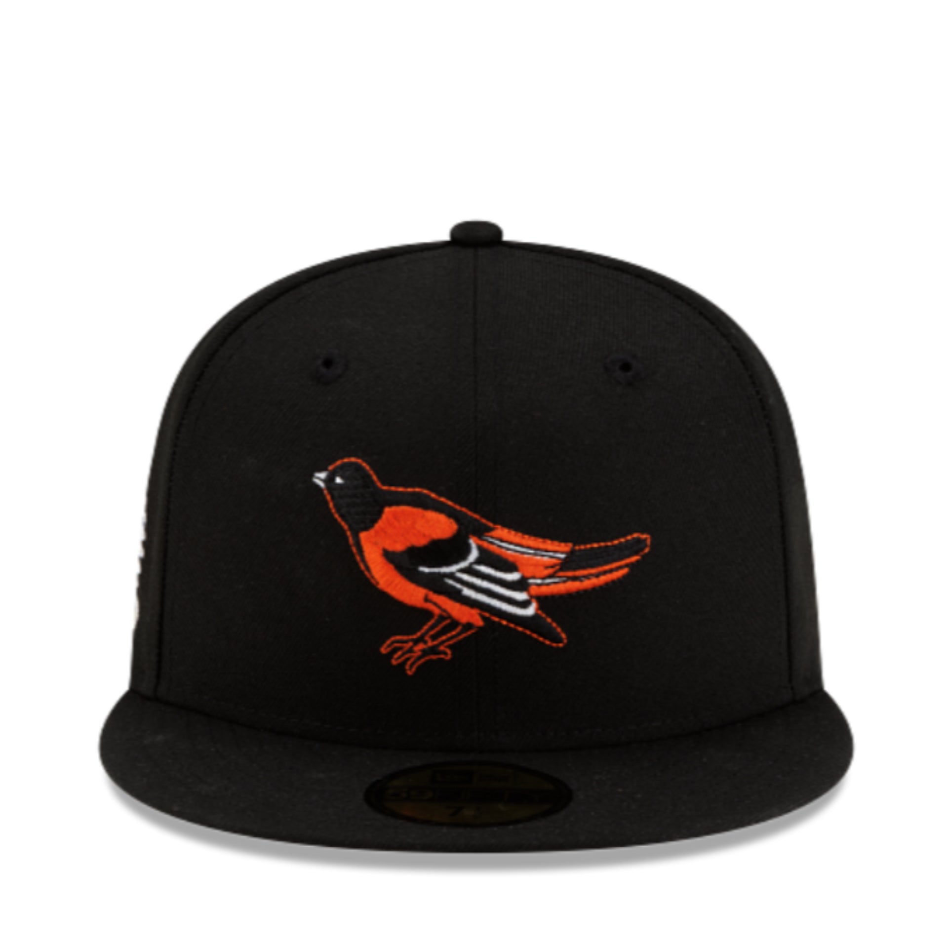 New Era Baltimore Orioles 50TH Anniversary Black 59Fifty Fitted Hat front view