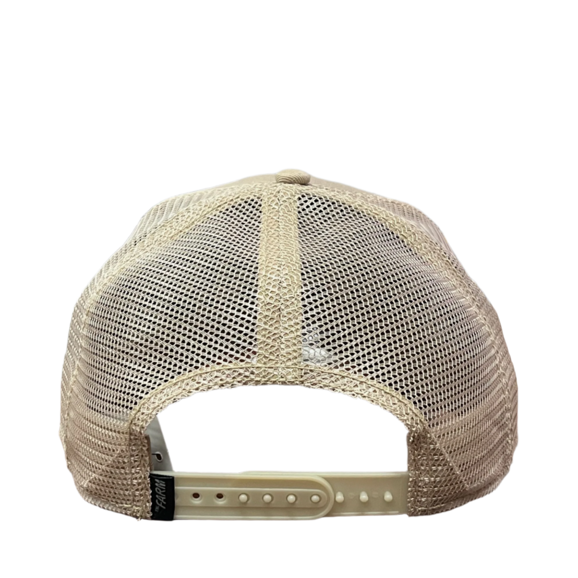 back of Goorin Bros The Bandit Coyote Khaki Trucker Mesh Snapback